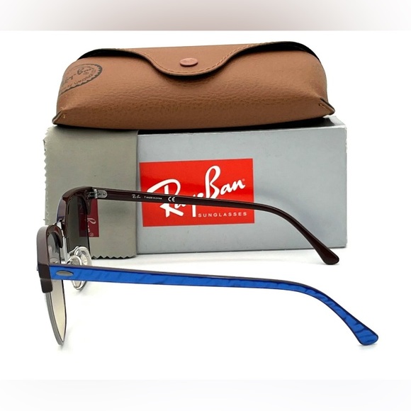 Ray Ban RB3016F Wrinkled Blue on Brown / Gray Gradient 55mm Sunglass - Picture 4 of 5